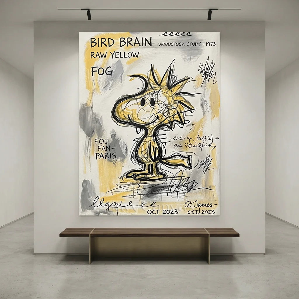 Modernism Woodstock Oil Painting, Cartoon Canvas Art #SS 385