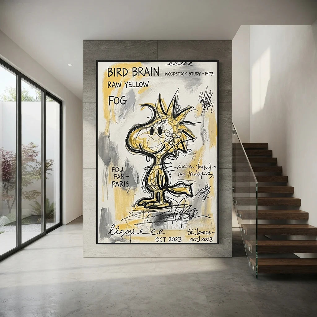 Modernism Woodstock Oil Painting, Cartoon Canvas Art #SS 385