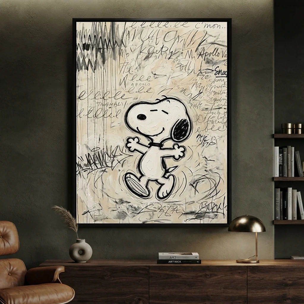 Modernism Snoopy Painting | Cartoon Canvas Art #SS 386