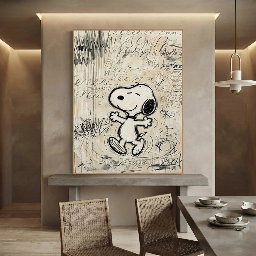Modernism Snoopy Painting | Cartoon Canvas Art #SS 386