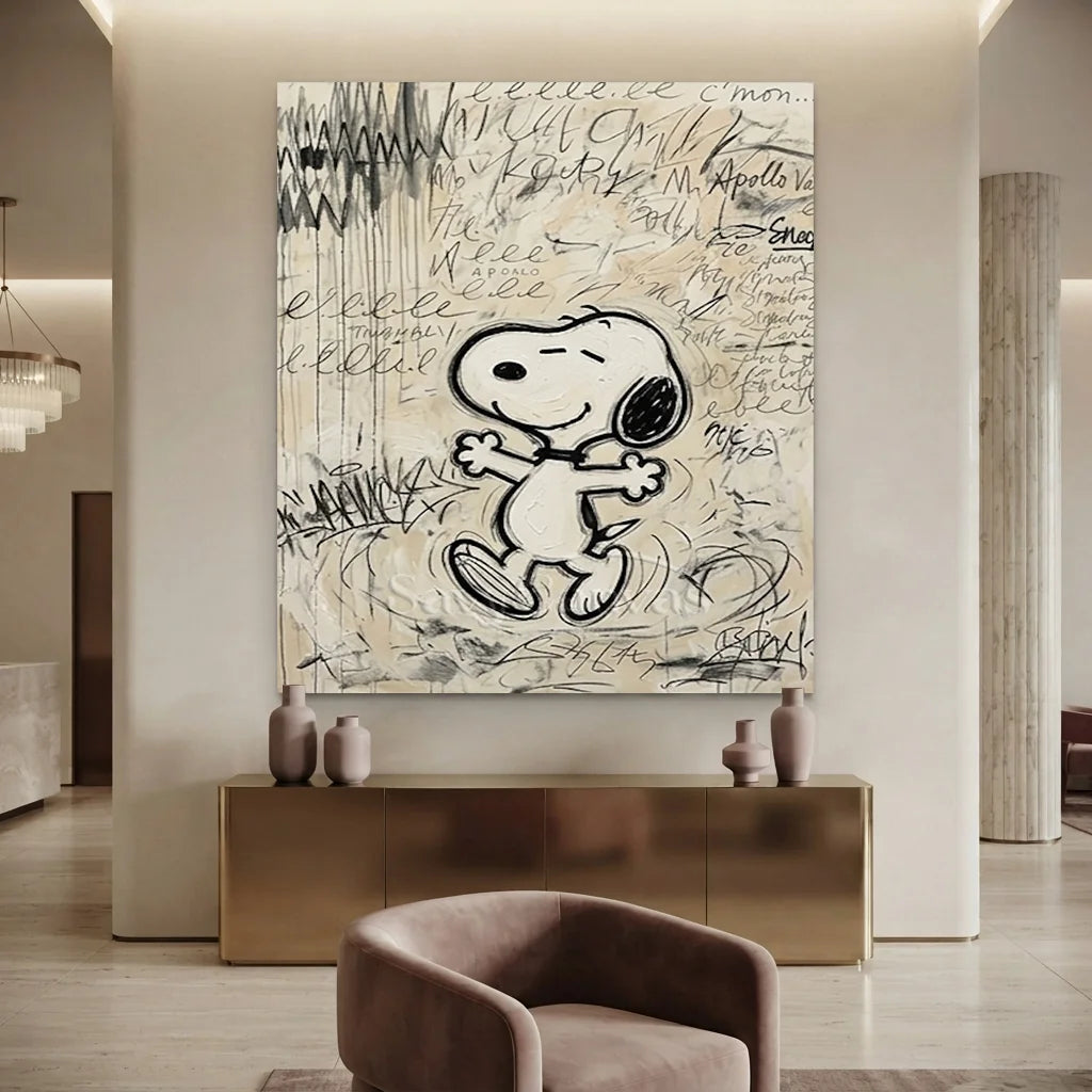 Modernism Snoopy Painting | Cartoon Canvas Art #SS 386