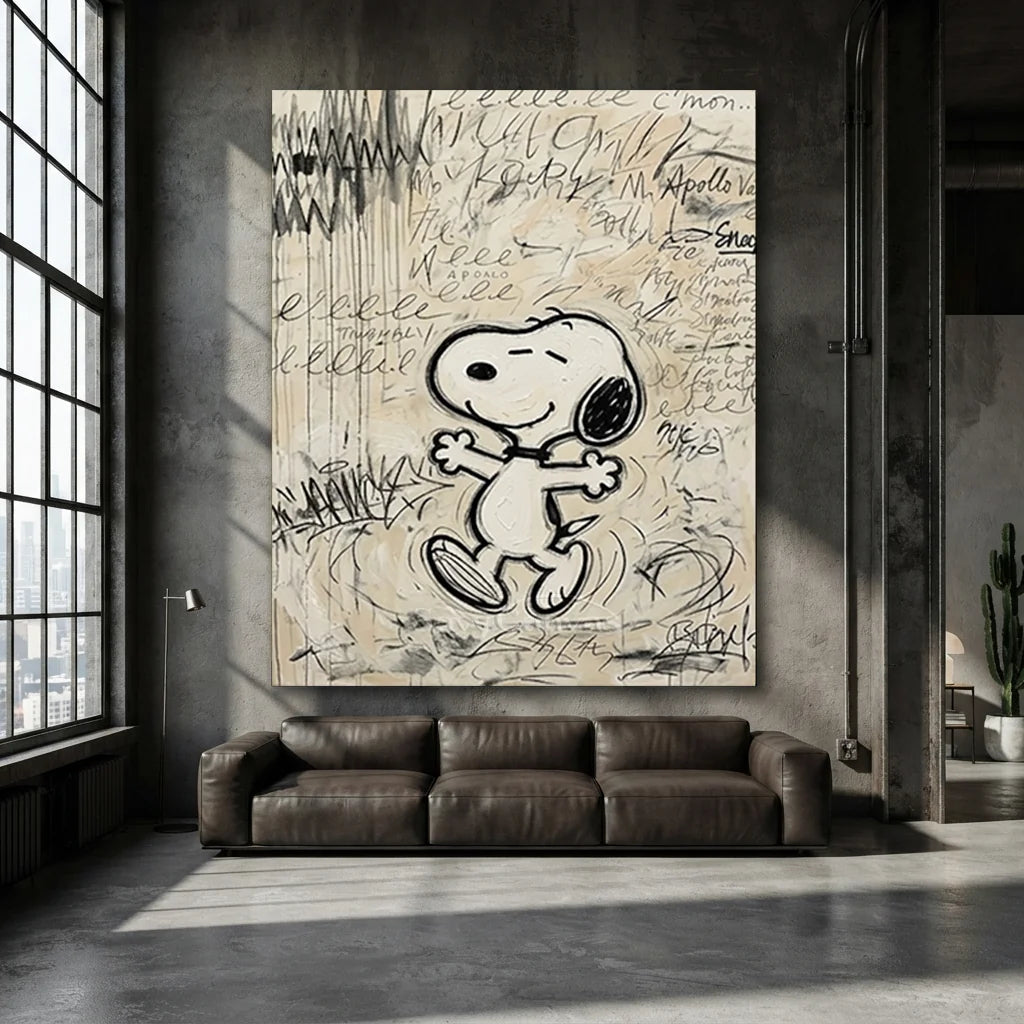 Modernism Snoopy Painting | Cartoon Canvas Art #SS 386