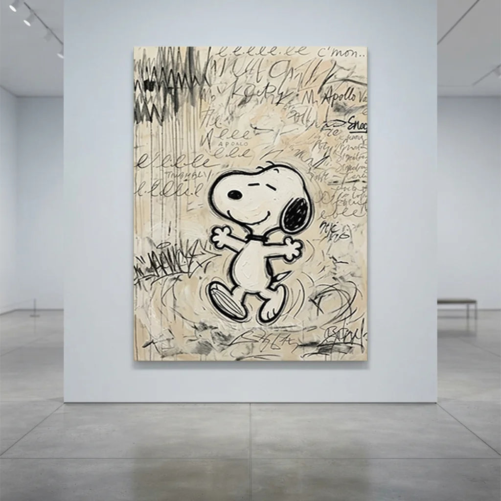 Modernism Snoopy Painting | Cartoon Canvas Art #SS 386