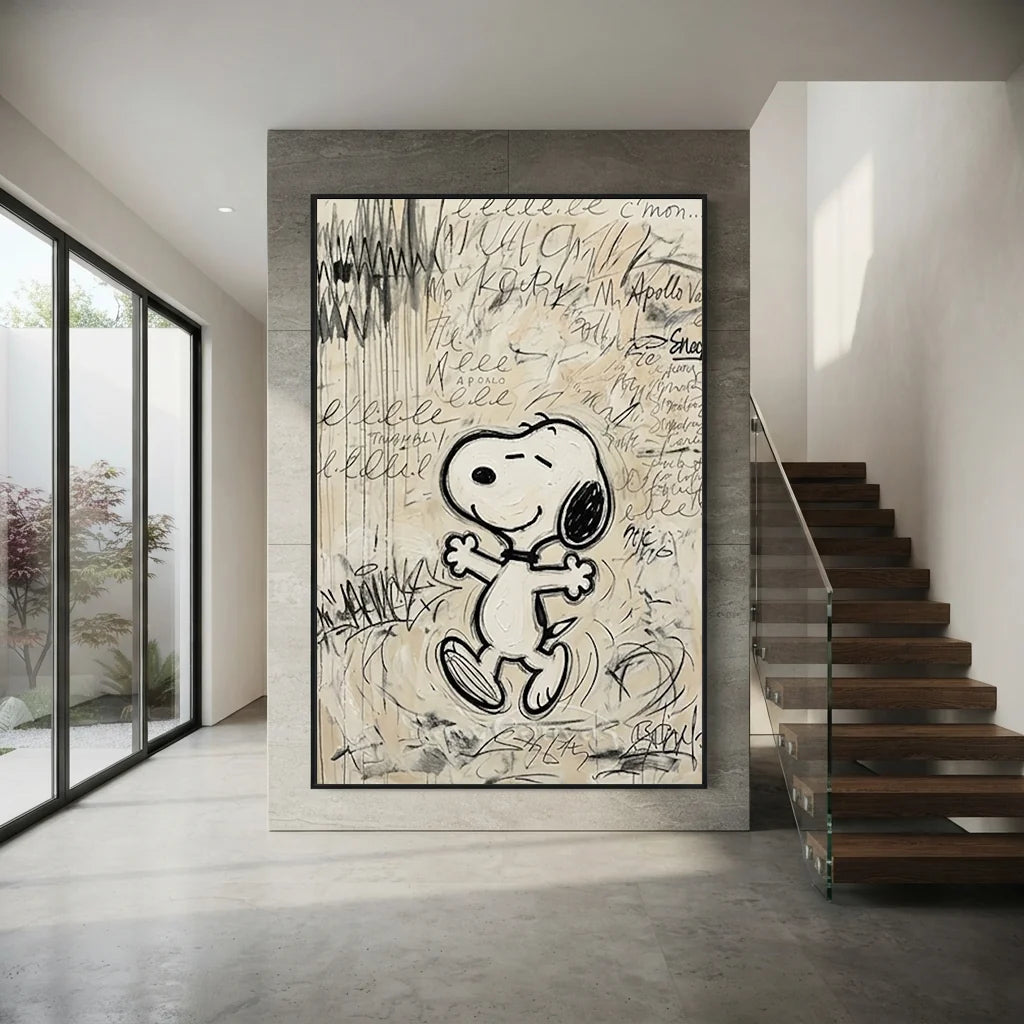 Modernism Snoopy Painting | Cartoon Canvas Art #SS 386