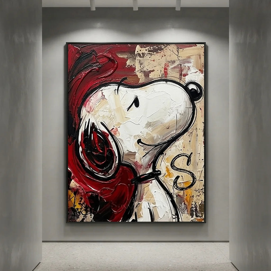 Expressionism Snoopy Handmade Canvas Painting #SS 390
