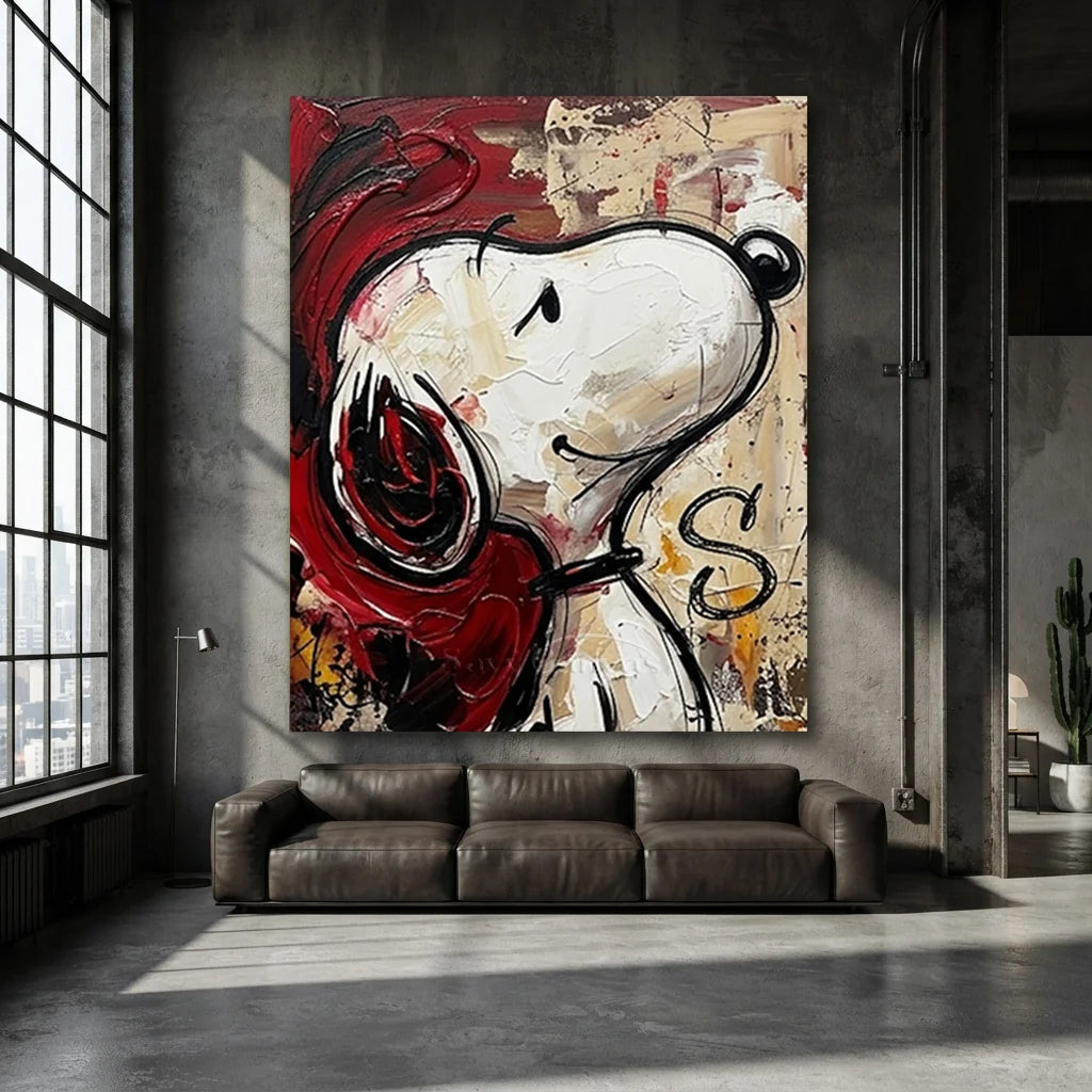 Expressionism Snoopy Handmade Canvas Painting #SS 390