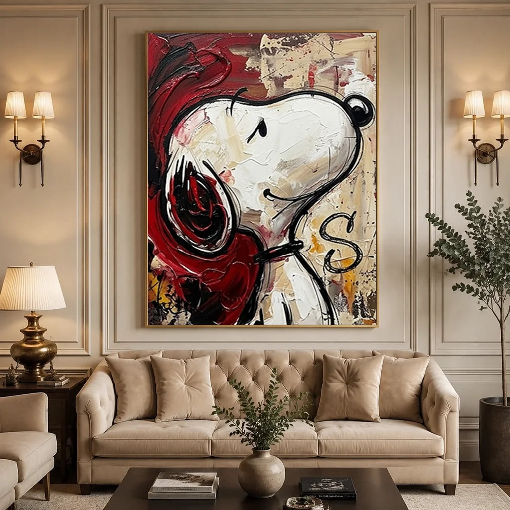 Expressionism Snoopy Handmade Canvas Painting #SS 390
