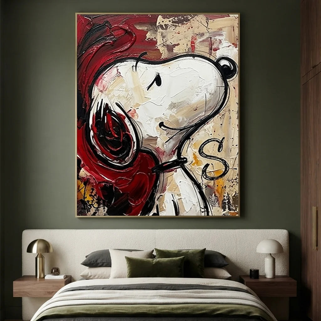 Expressionism Snoopy Handmade Canvas Painting #SS 390