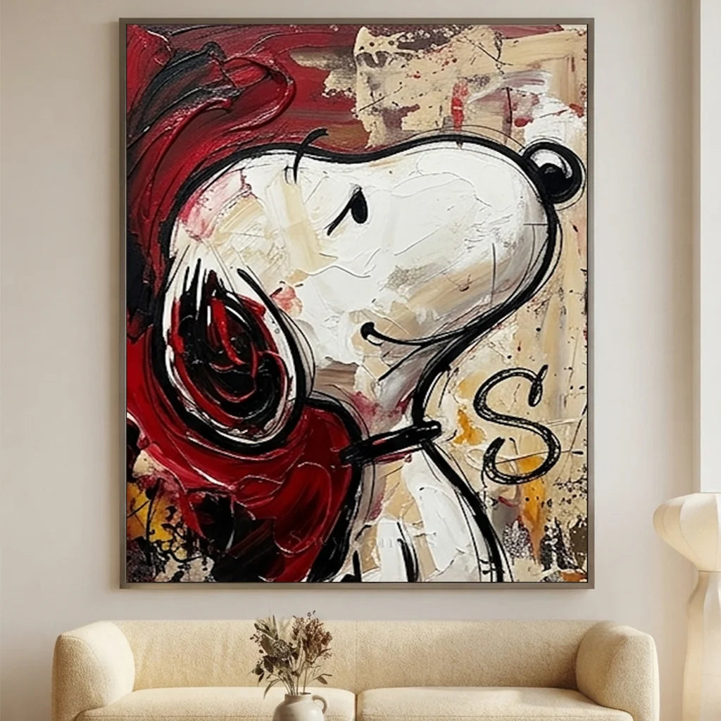 Expressionism Snoopy Handmade Canvas Painting #SS 390