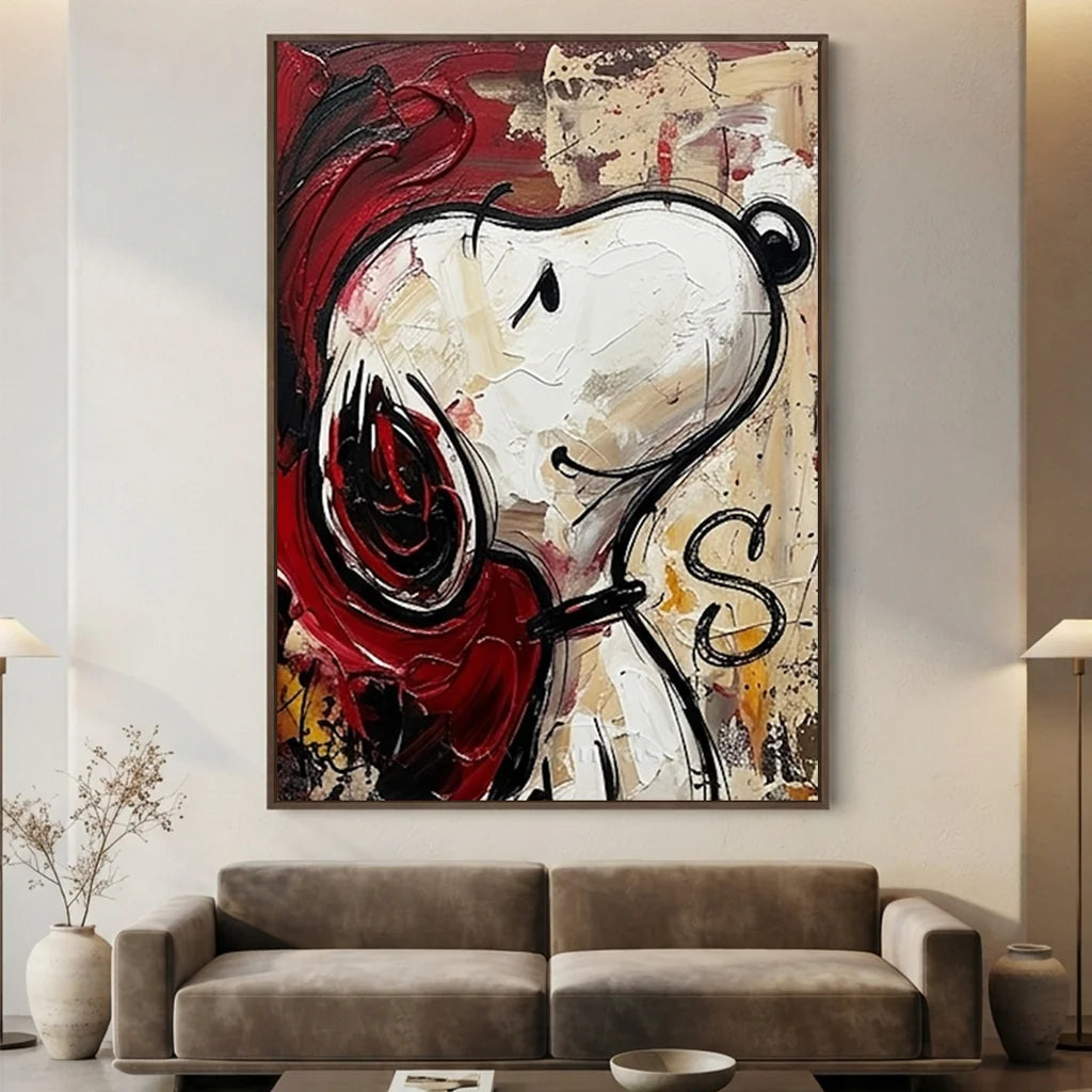 Expressionism Snoopy Handmade Canvas Painting #SS 390