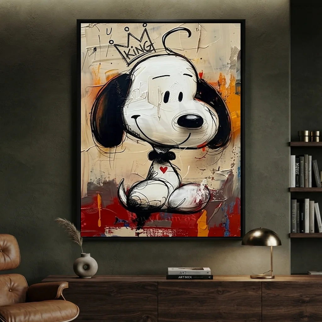 Pop Art Snoopy King Handmade Canvas Painting #SS 391