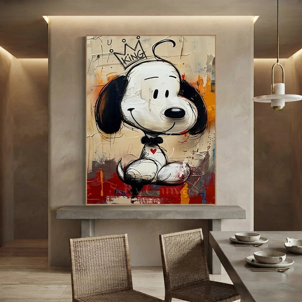 Pop Art Snoopy King Handmade Canvas Painting #SS 391