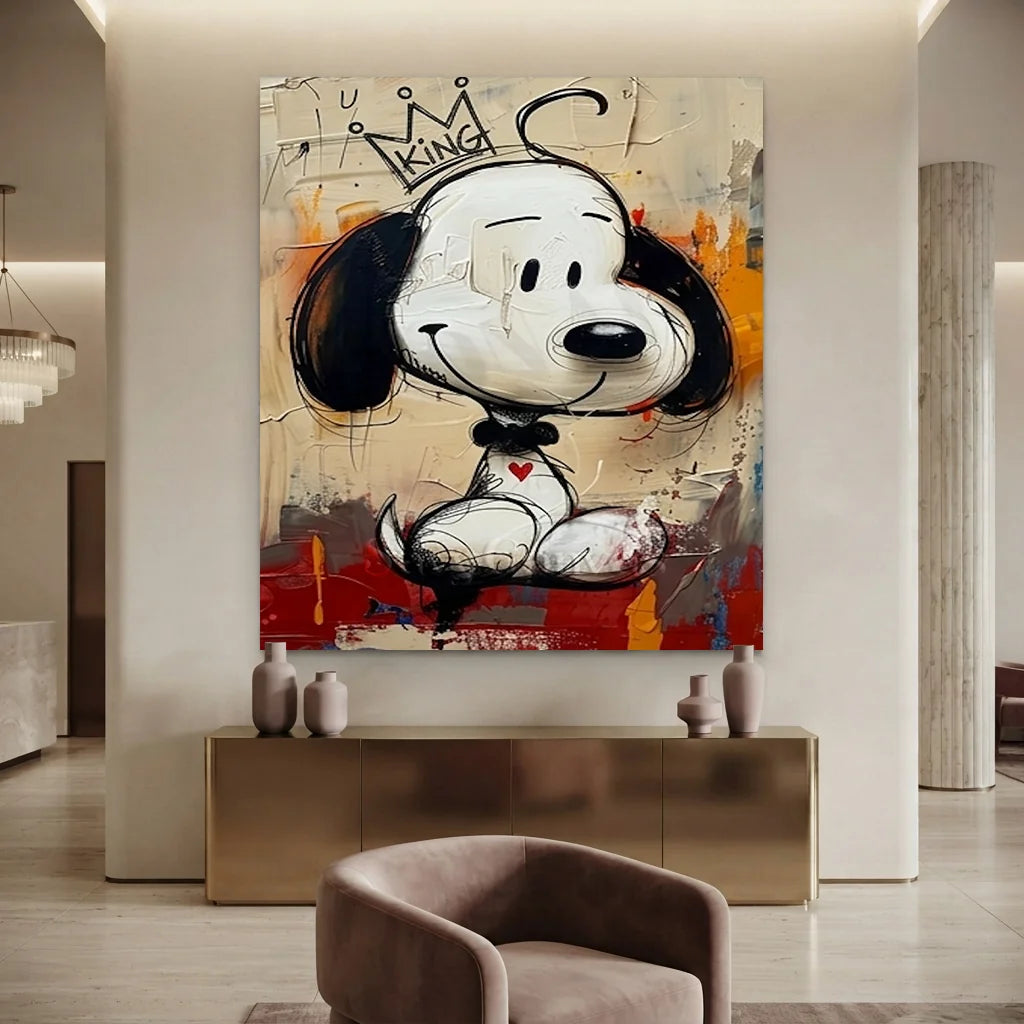 Pop Art Snoopy King Handmade Canvas Painting #SS 391