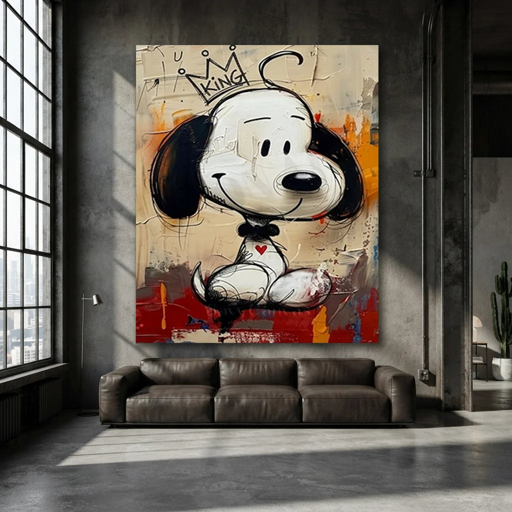 Pop Art Snoopy King Handmade Canvas Painting #SS 391