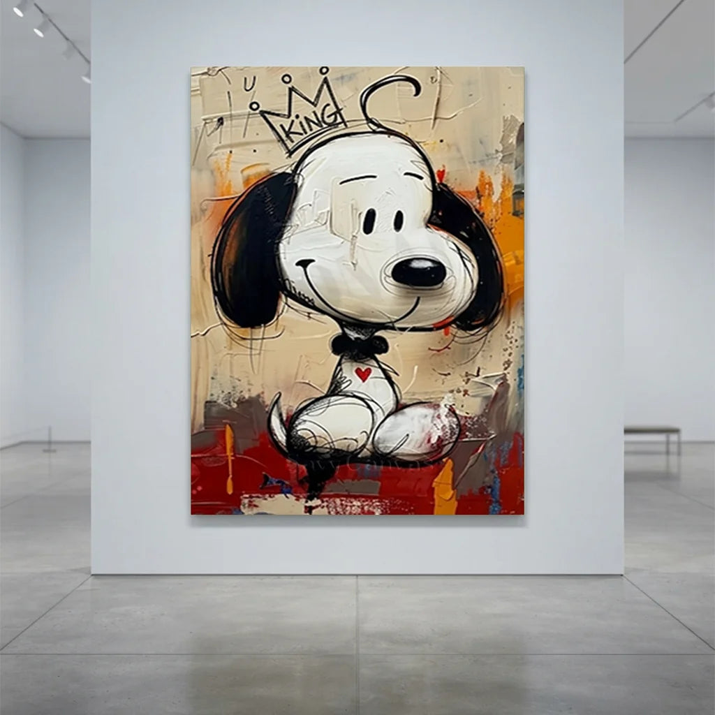 Pop Art Snoopy King Handmade Canvas Painting #SS 391