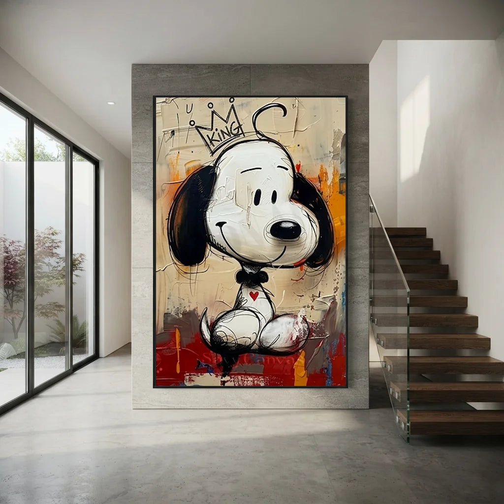 Pop Art Snoopy King Handmade Canvas Painting #SS 391