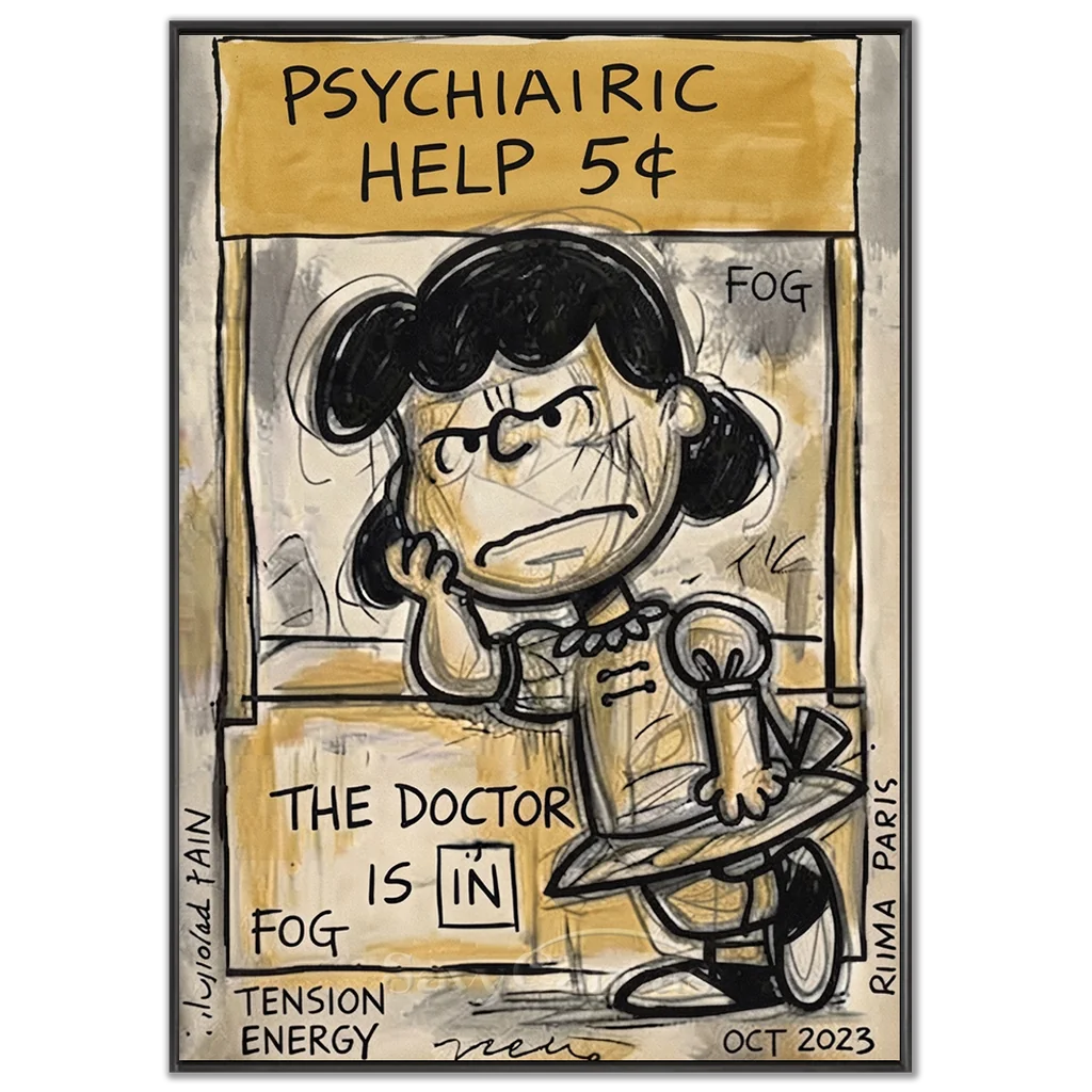 Handmade Pop Art Lucy Psychiatric Help Oil Painting #SS 399