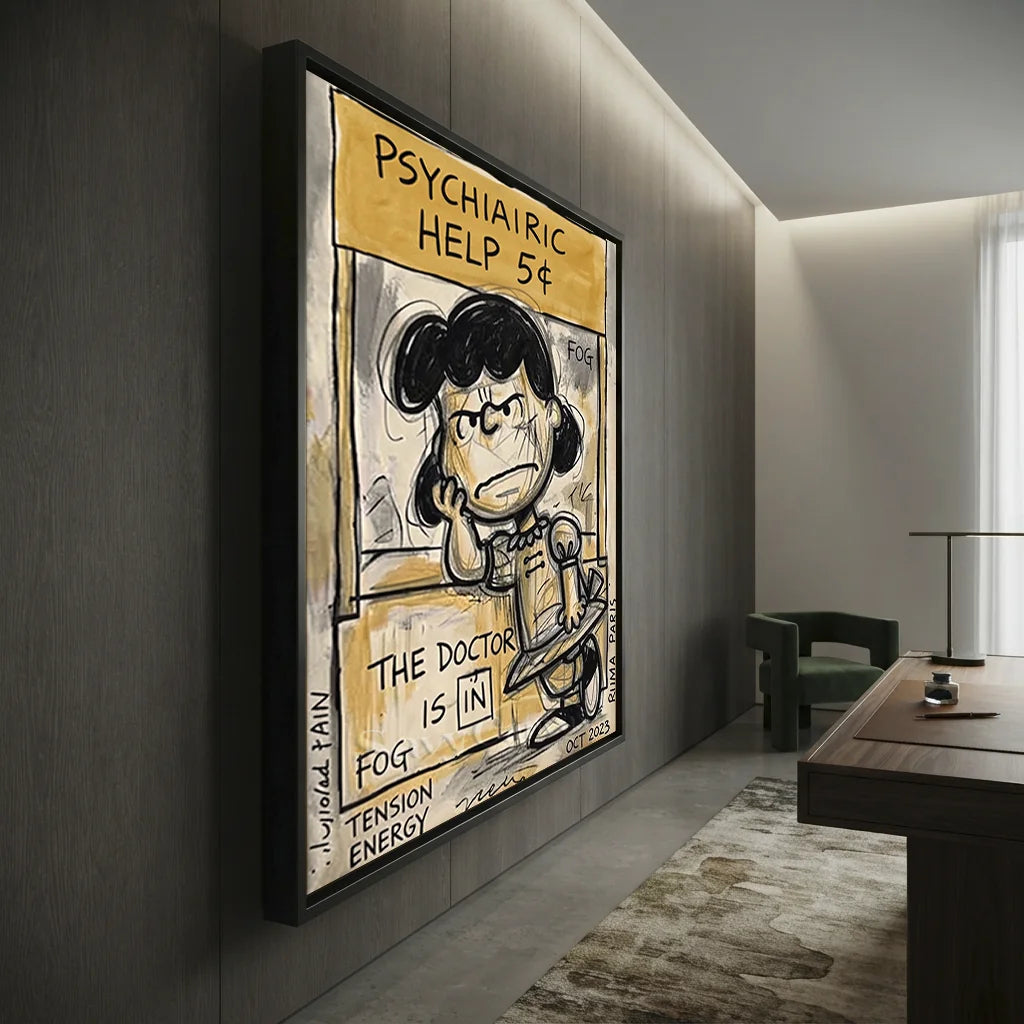 Handmade Pop Art Lucy Psychiatric Help Oil Painting #SS 399