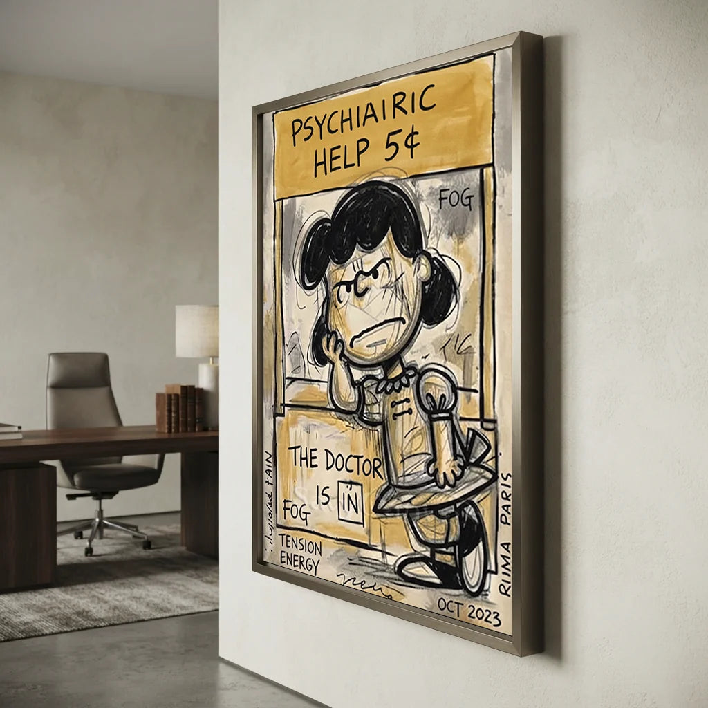 Handmade Pop Art Lucy Psychiatric Help Oil Painting #SS 399