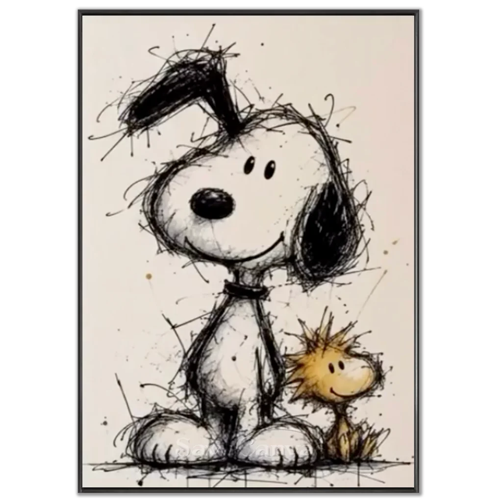 Handmade Pop Art Snoopy & Woodstock Oil Painting #SS 393
