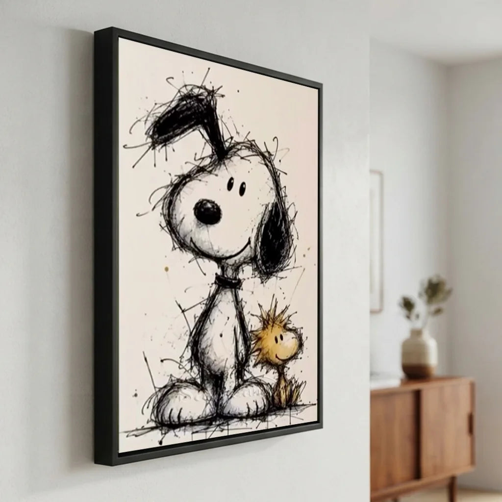 Handmade Pop Art Snoopy & Woodstock Oil Painting #SS 393