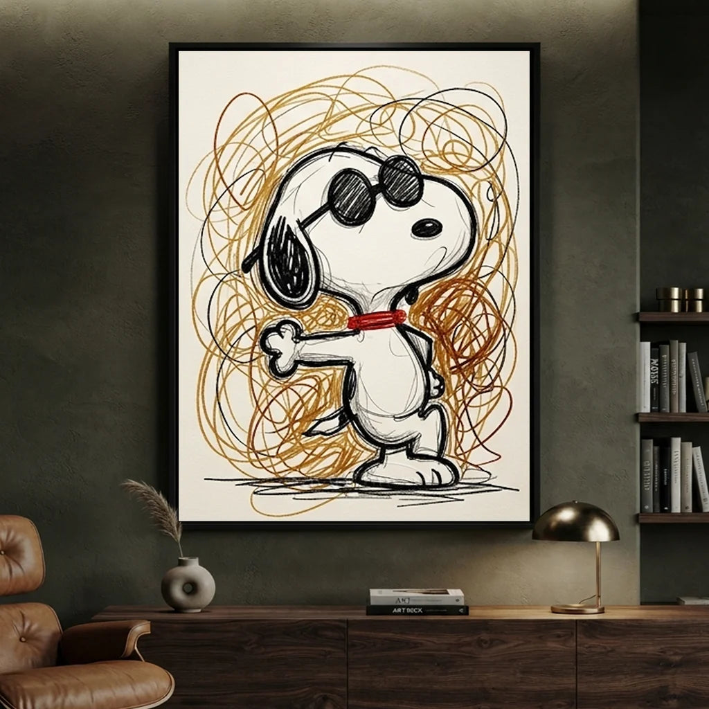 Pop Art Snoopy Sunglasses Handmade Canvas Paintingt #SS 396