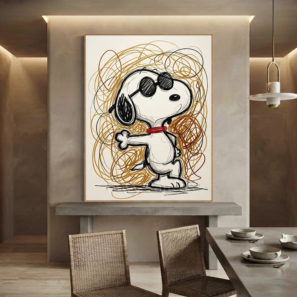 Pop Art Snoopy Sunglasses Handmade Canvas Paintingt #SS 396