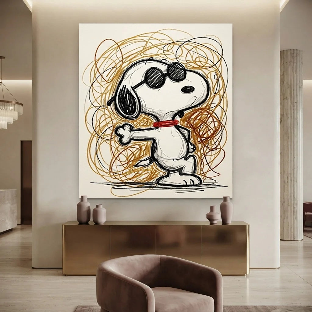 Pop Art Snoopy Sunglasses Handmade Canvas Paintingt #SS 396