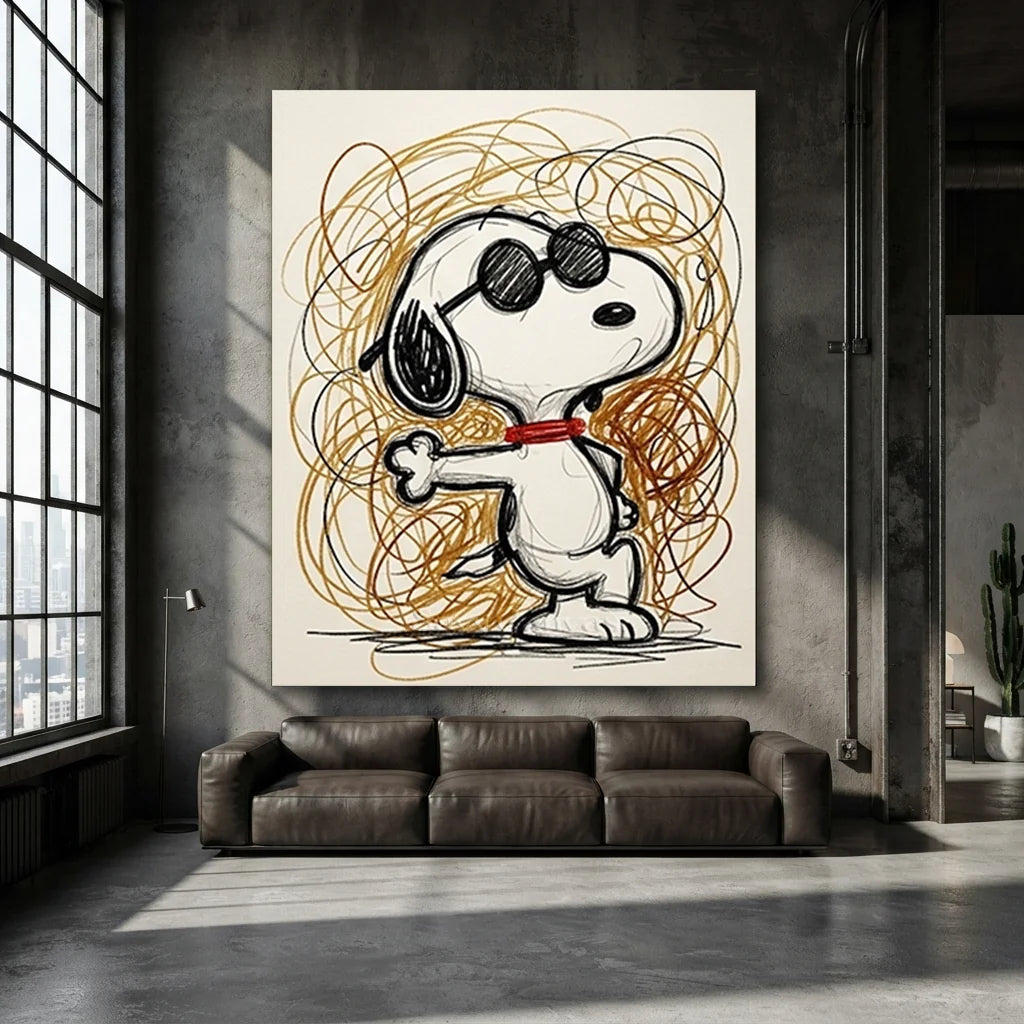 Pop Art Snoopy Sunglasses Handmade Canvas Paintingt #SS 396