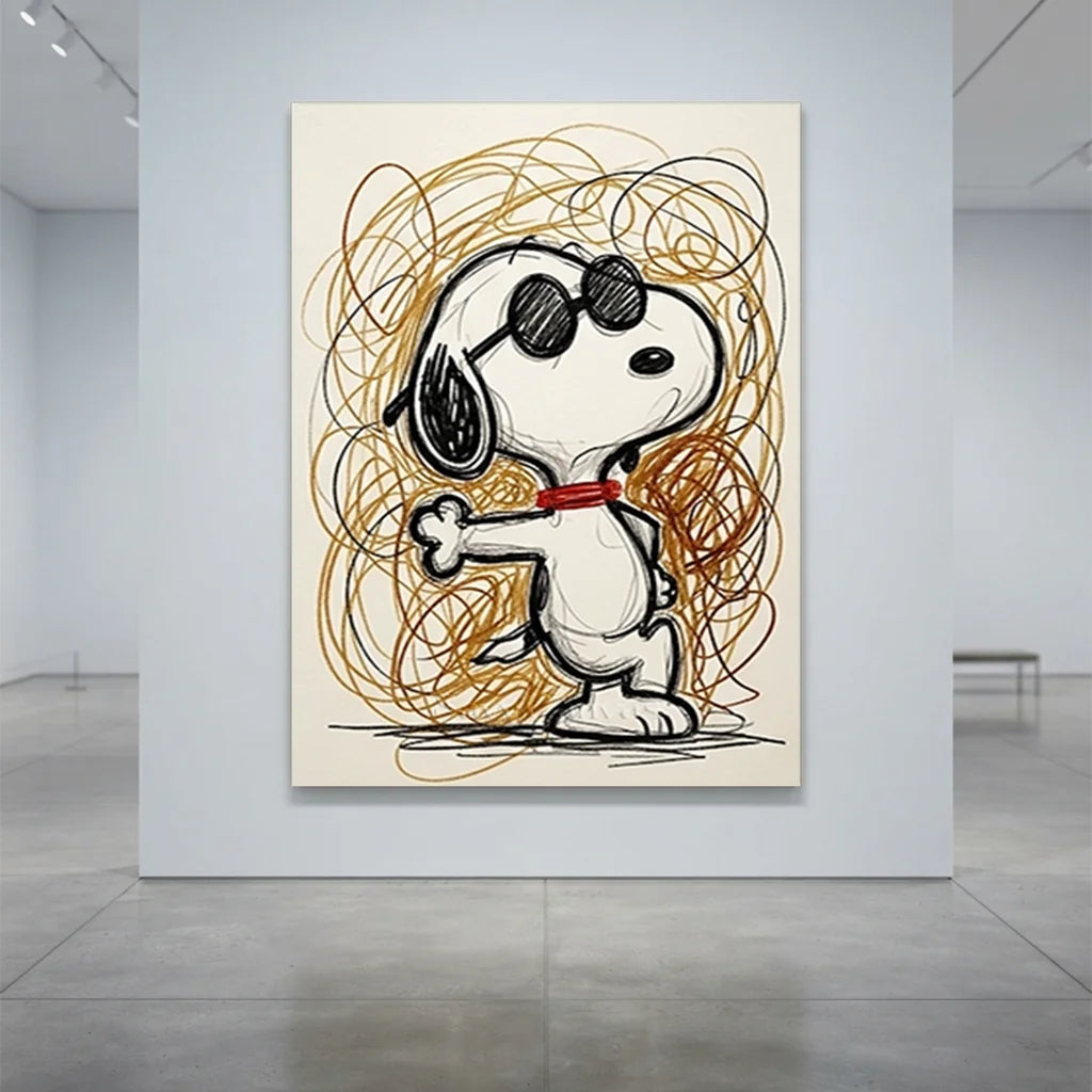 Pop Art Snoopy Sunglasses Handmade Canvas Paintingt #SS 396