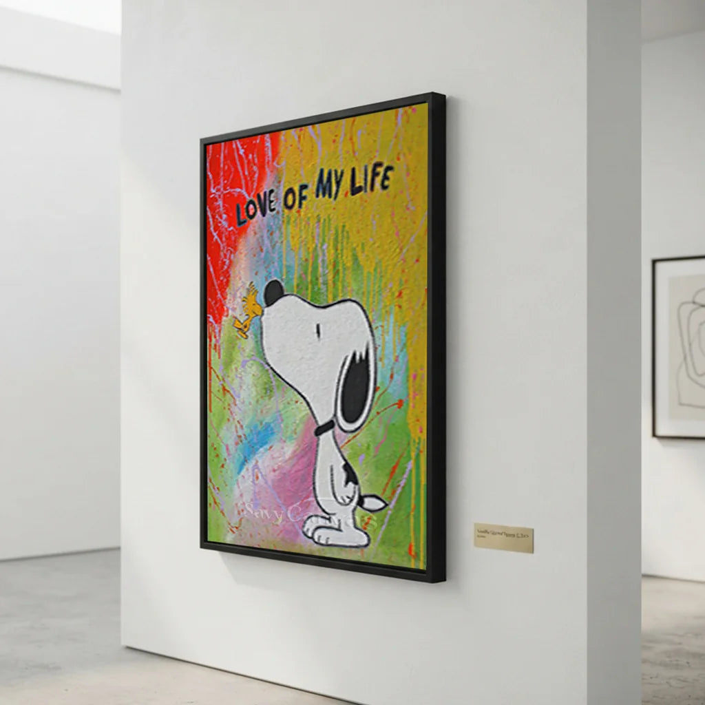Handmade Pop Art Snoopy Love of My Life Oil Painting #SS 397