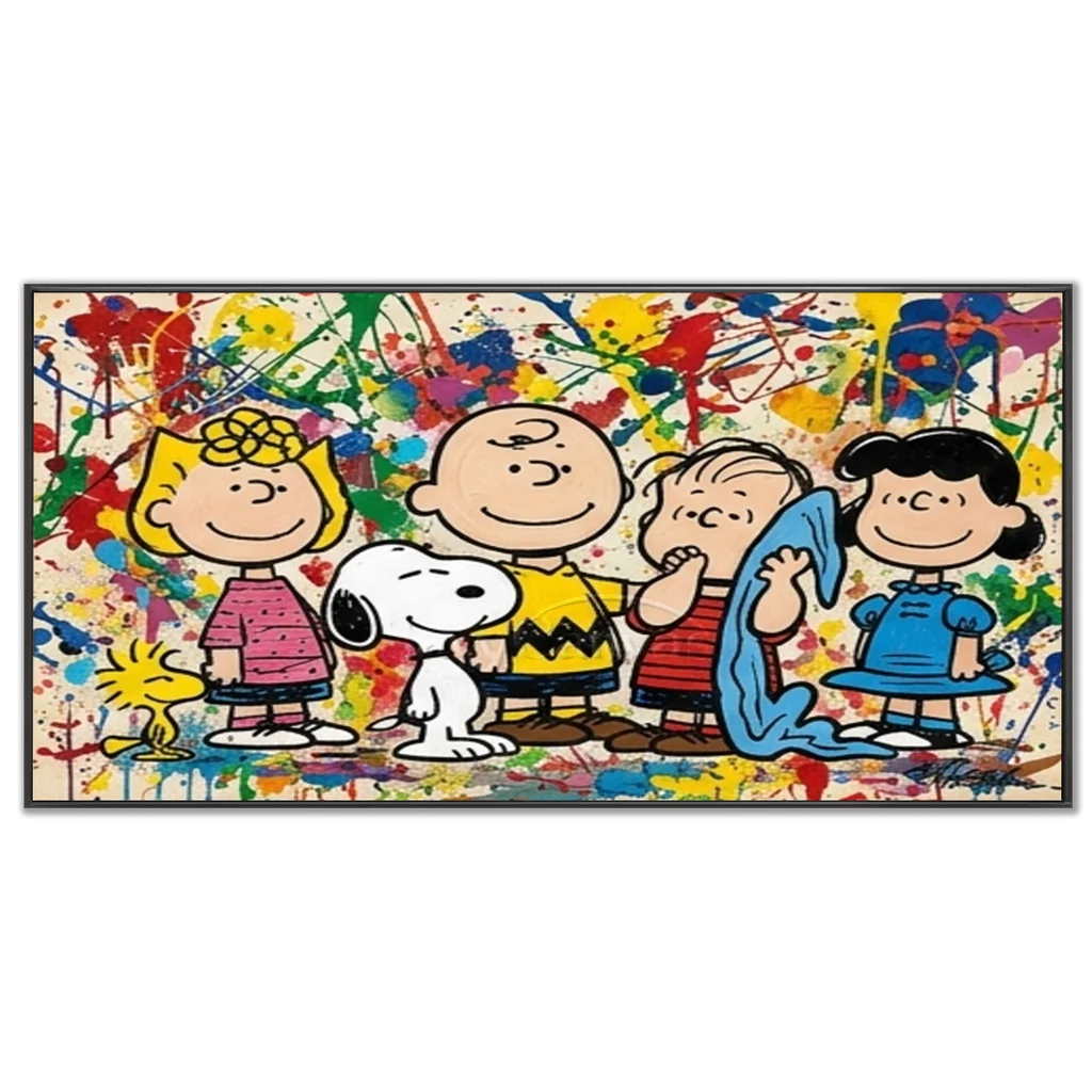 Handmade Pop Art Peanuts Gang Group Oil Painting #SS 405