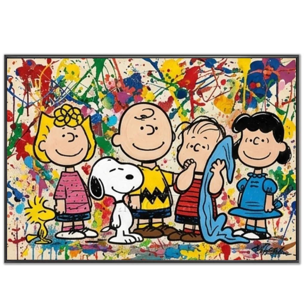 Handmade Pop Art Peanuts Gang Group Oil Painting #SS 405