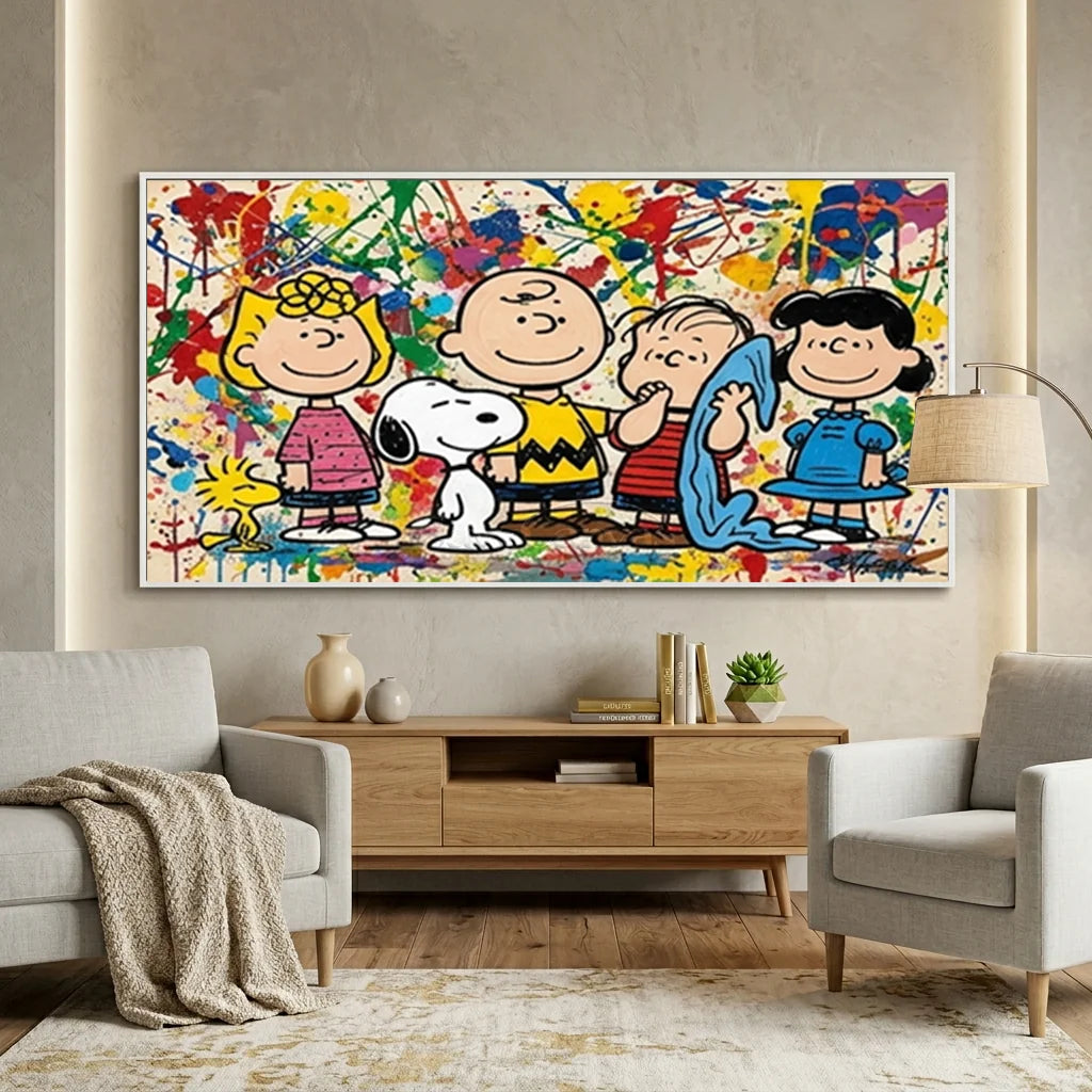 Handmade Pop Art Peanuts Gang Group Oil Painting #SS 405