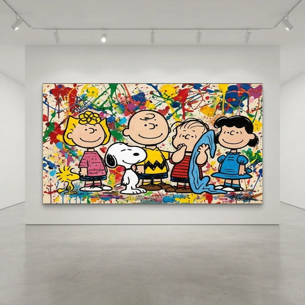 Handmade Pop Art Peanuts Gang Group Oil Painting #SS 405