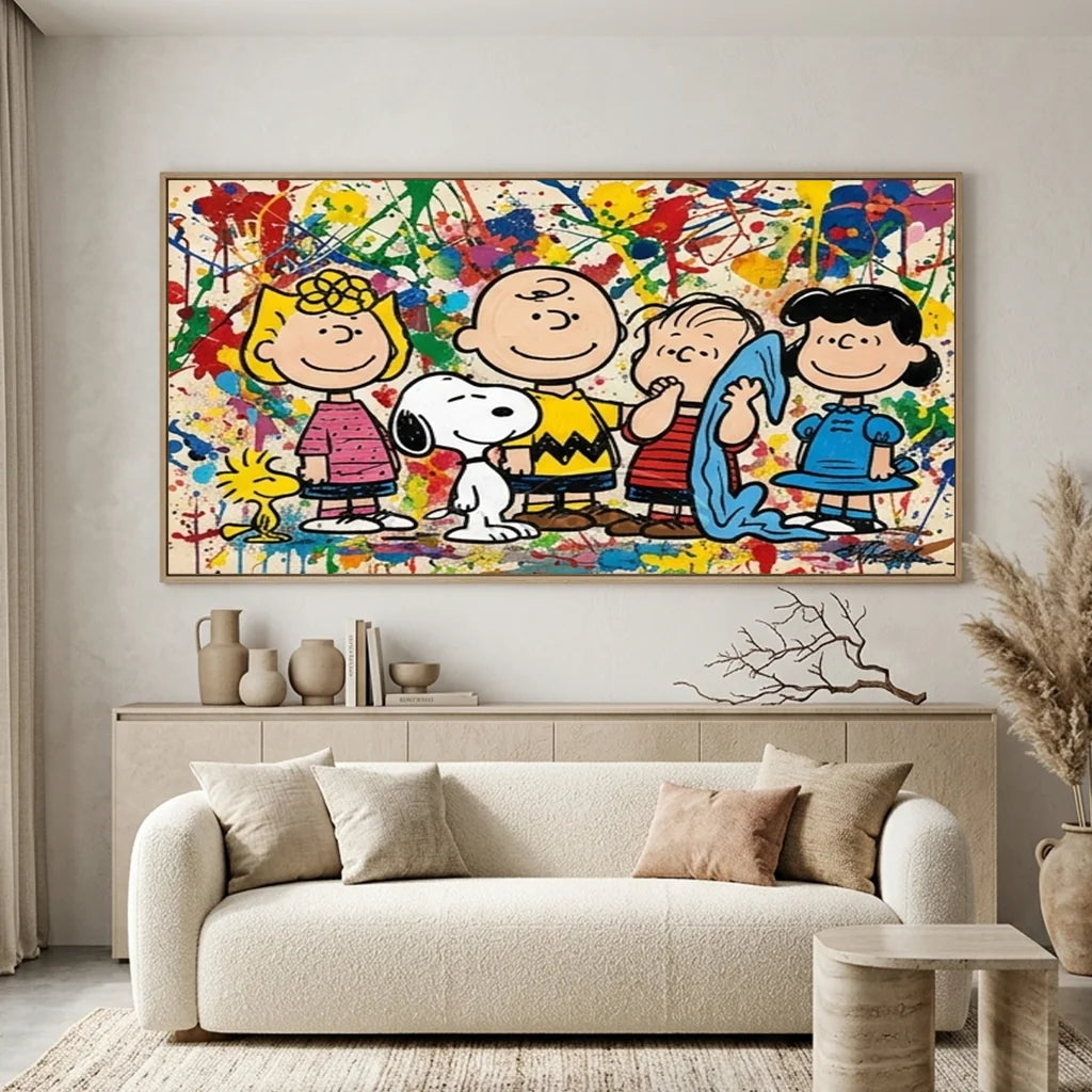 Handmade Pop Art Peanuts Gang Group Oil Painting #SS 405