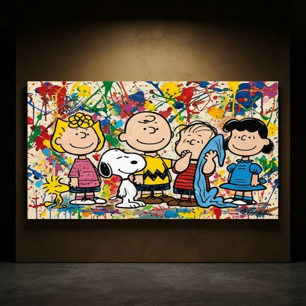 Handmade Pop Art Peanuts Gang Group Oil Painting #SS 405