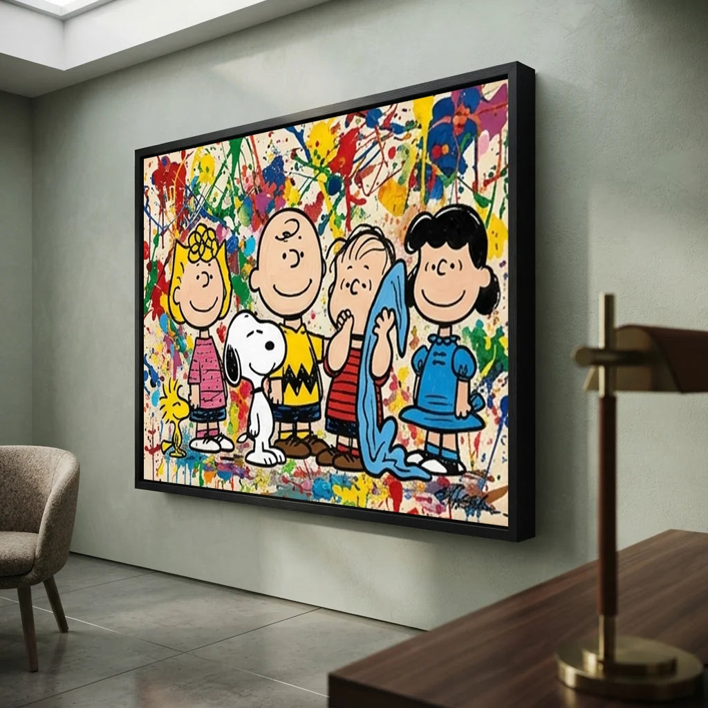 Handmade Pop Art Peanuts Gang Group Oil Painting #SS 405