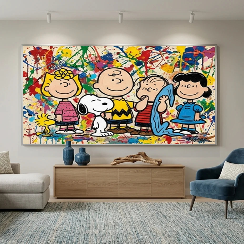 Handmade Pop Art Peanuts Gang Group Oil Painting #SS 405