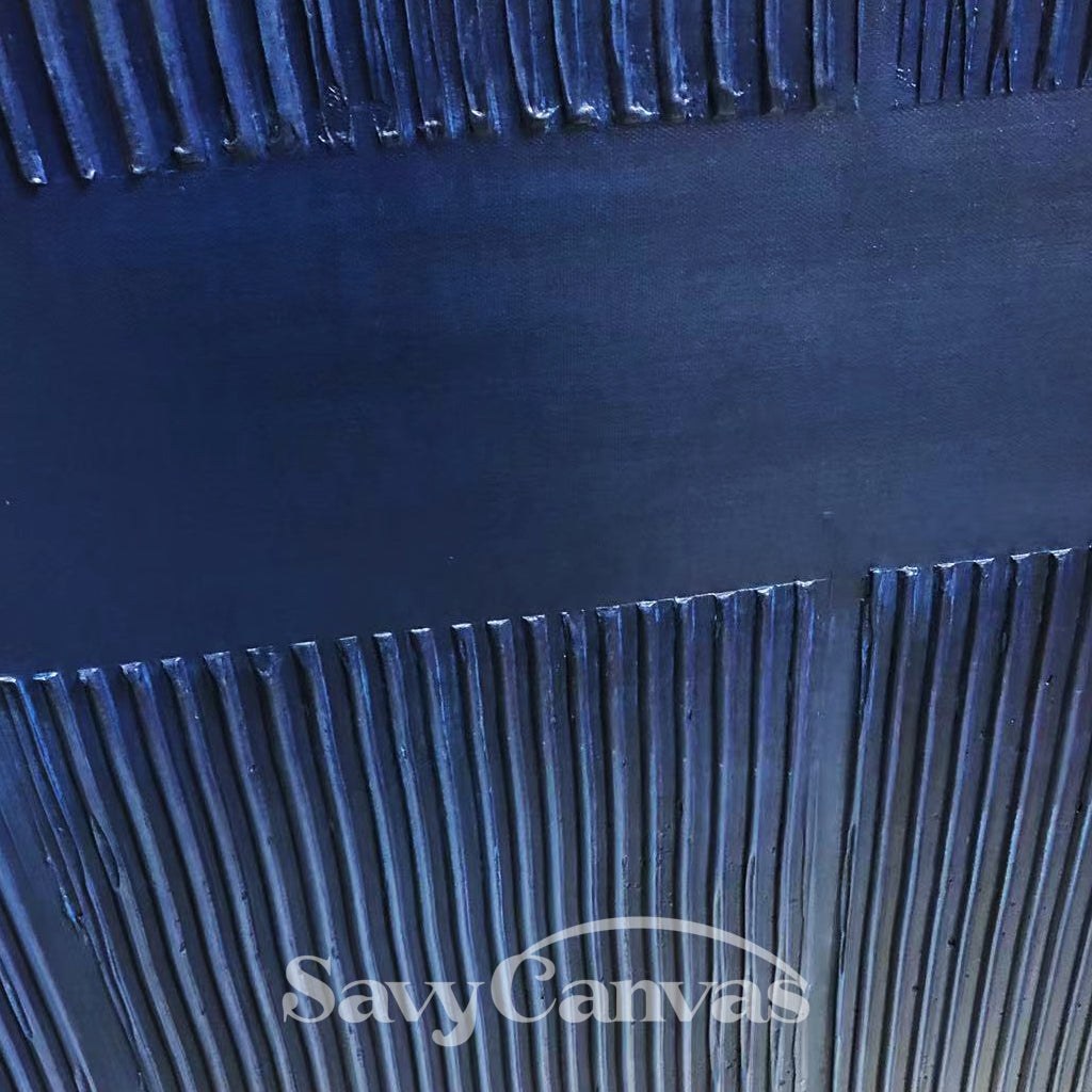 Large Blue Textured Abstract Wall Art #TC 115