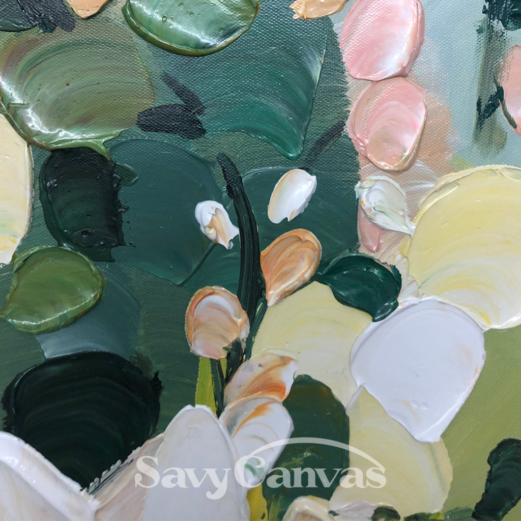 "Blooming Serenade" - Colorful Impasto Flower Painting | Canvas Art #TC 168