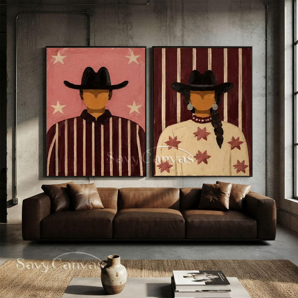 Textured Retro Western Canvas Art #SS 280