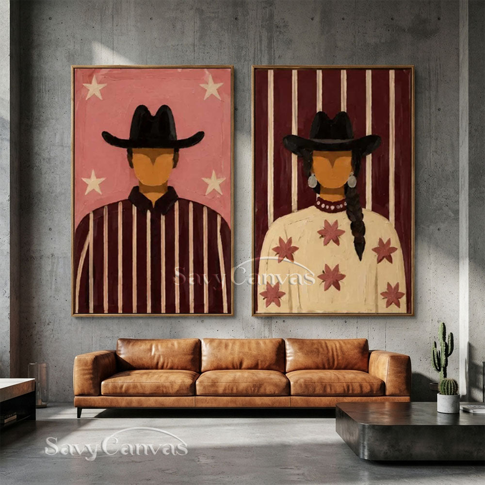 Textured Retro Western Canvas Art #SS 280