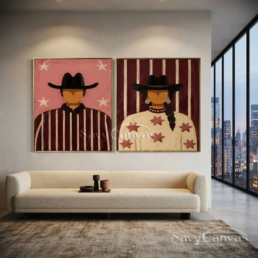 Textured Retro Western Canvas Art #SS 280