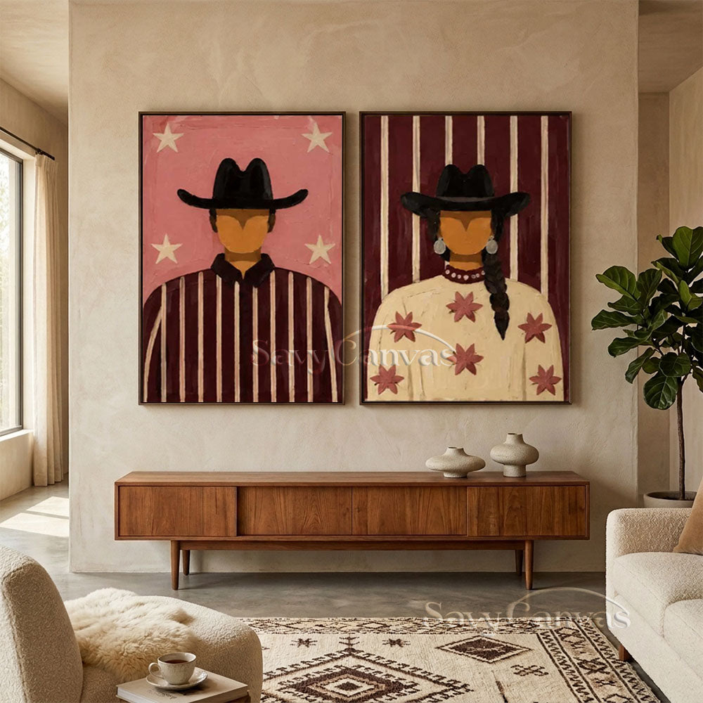 Textured Retro Western Canvas Art #SS 280