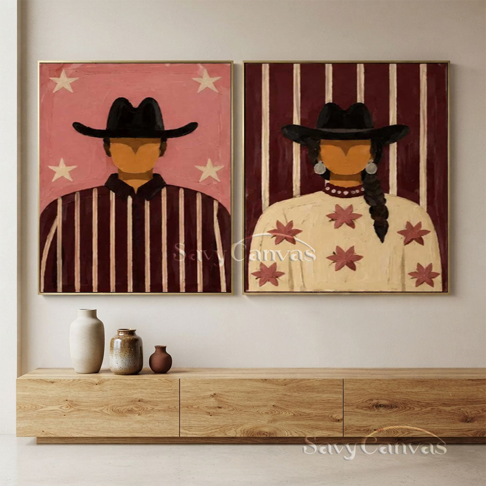 Textured Retro Western Canvas Art #SS 280