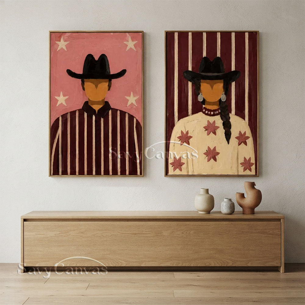 Textured Retro Western Canvas Art #SS 280