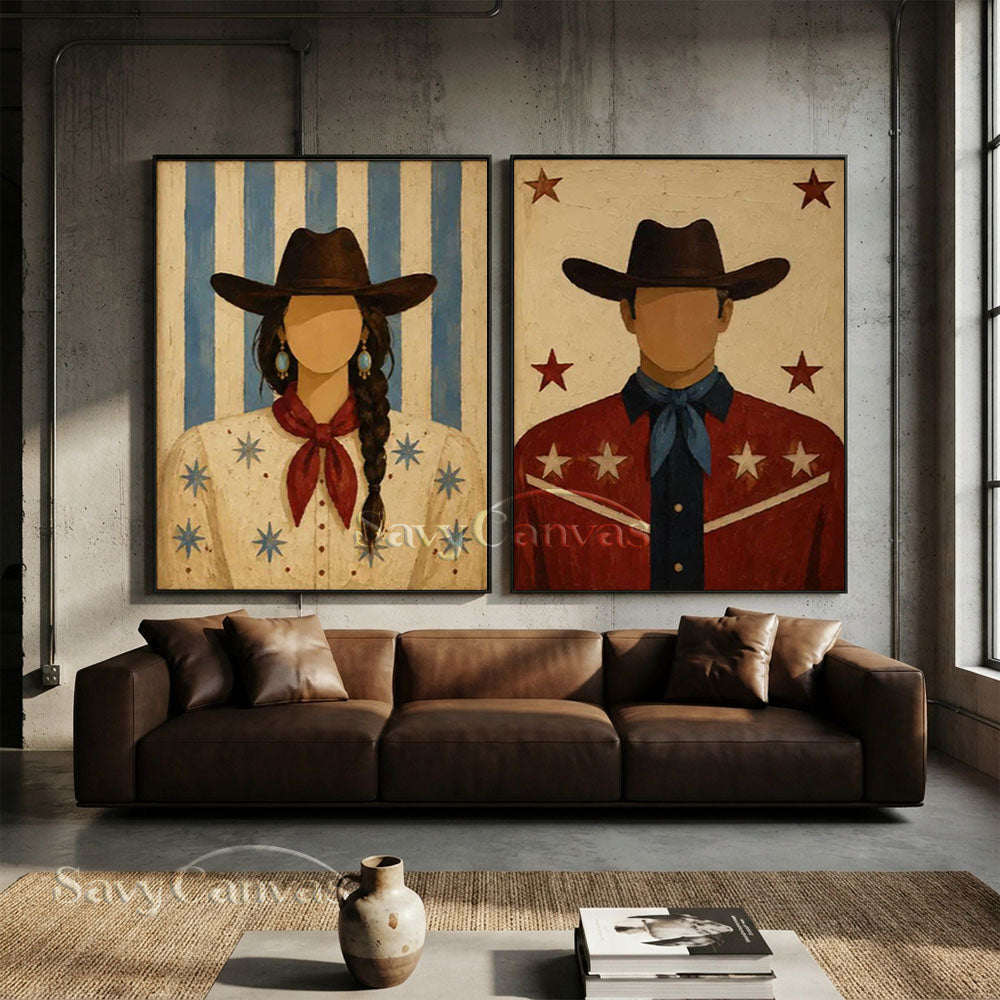 Handmade Modernism Couple Abstract Oil Painting #SS 281