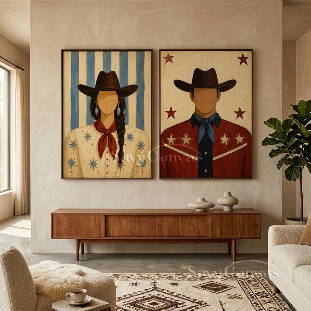 Handmade Modernism Couple Abstract Oil Painting #SS 281