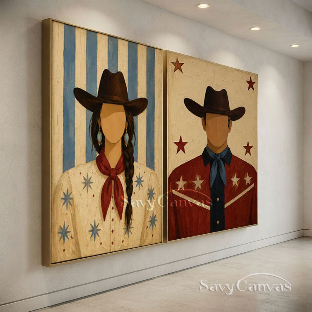 Handmade Modernism Couple Abstract Oil Painting #SS 281